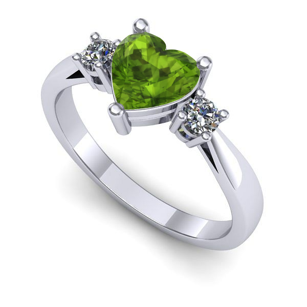 Inel din aur alb cu peridot