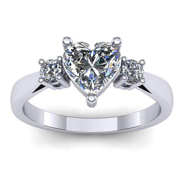 Inel cu diamant de laborator inima