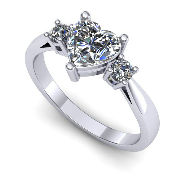 Inel din aur alb cu diamant de laborator