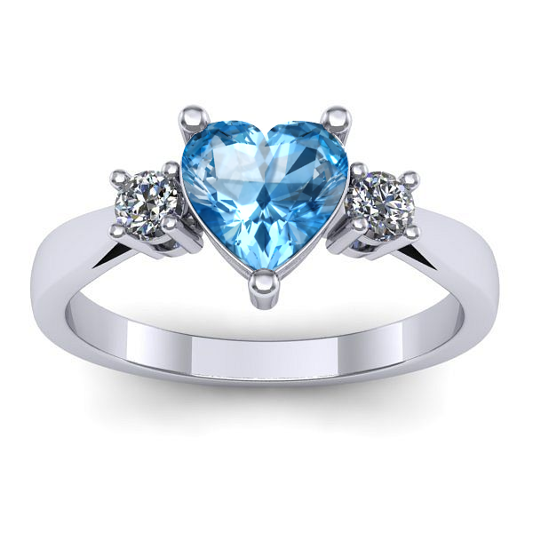 Inel cu topaz blue inima