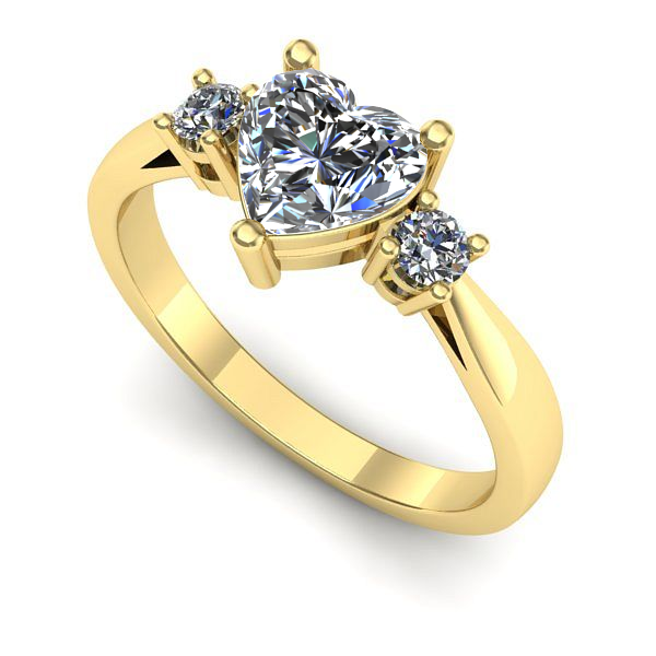 Inel logodna din aur galben cu diamant de laborator