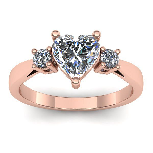 Inel de logodna cu diamant de laborator inima