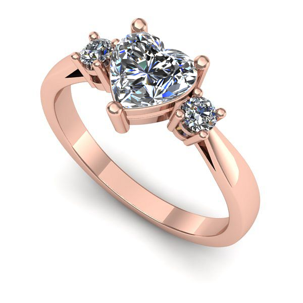 Inel de logodna din aur roz cu diamant de laborator