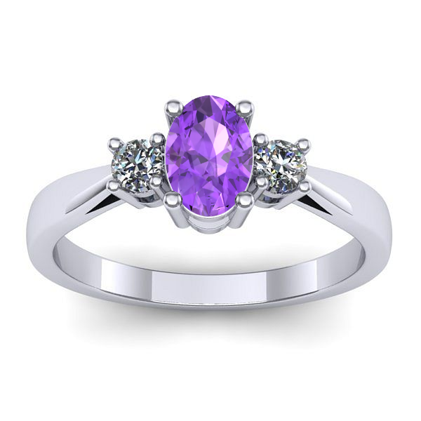 Inel de logodna cu ametist oval