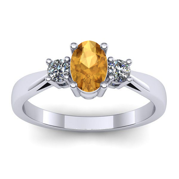 Inel logodna cu citrin oval