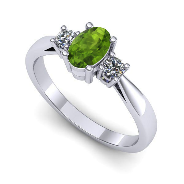 Inel din aur alb cu peridot