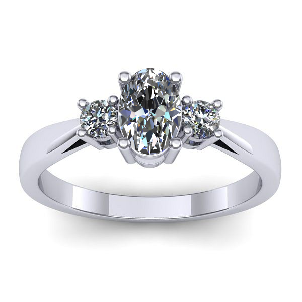 Inel logodna cu safir alb oval