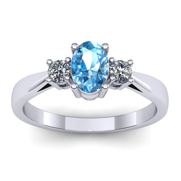 Inel logodna cu topaz blue oval
