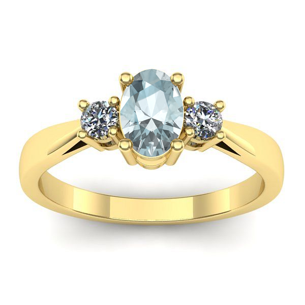 Inel logodna cu aquamarin oval
