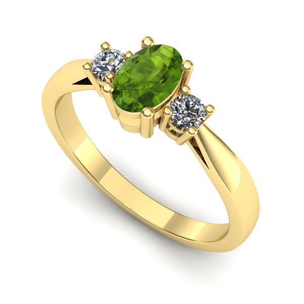 Inel de logodna din aur galben cu peridot