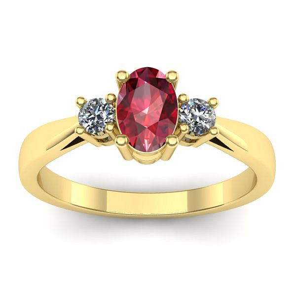 Inel logodna cu rubin oval