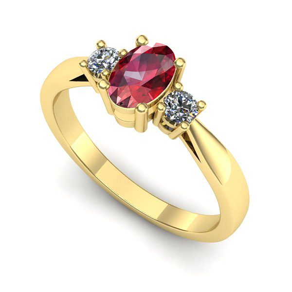 Inel de logodna din aur galben cu rubin