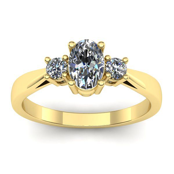 Inel cu safir alb oval