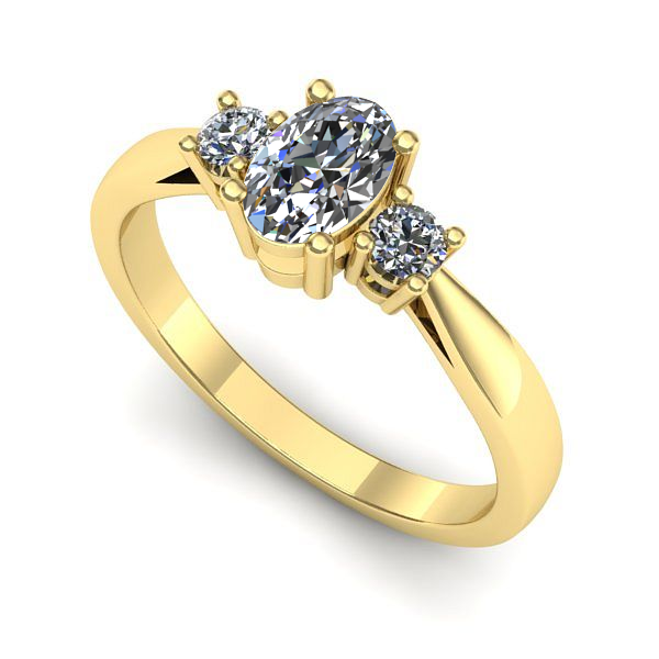 Inel logodna din aur galben cu safir alb