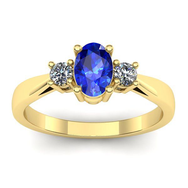 Inel logodna cu safir oval