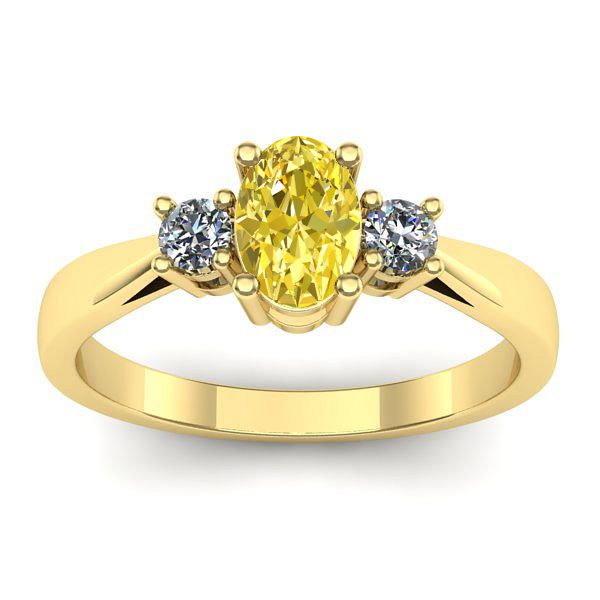 Inel cu safir galben oval