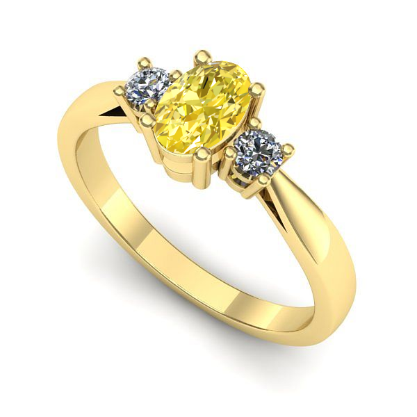 Inel logodna din aur galben cu safir galben