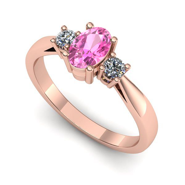 Inel din aur roz cu safir roz