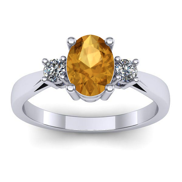 Inel logodna cu citrin oval