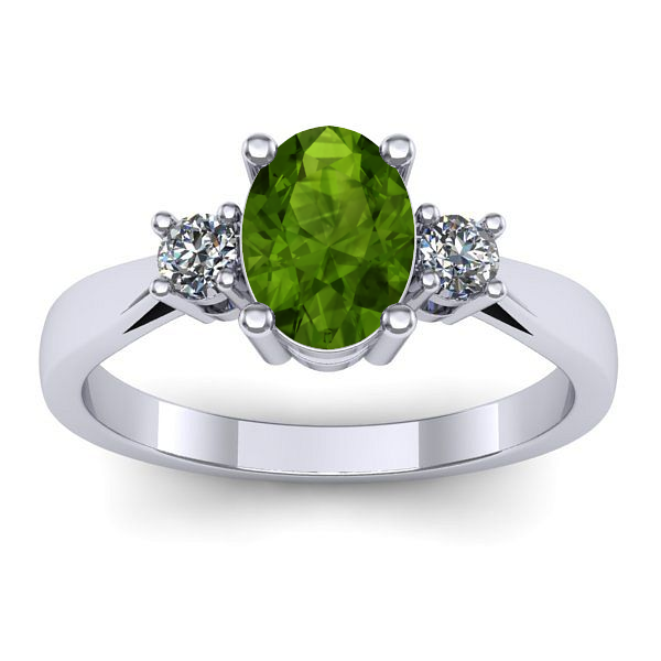 Inel de logodna cu peridot oval