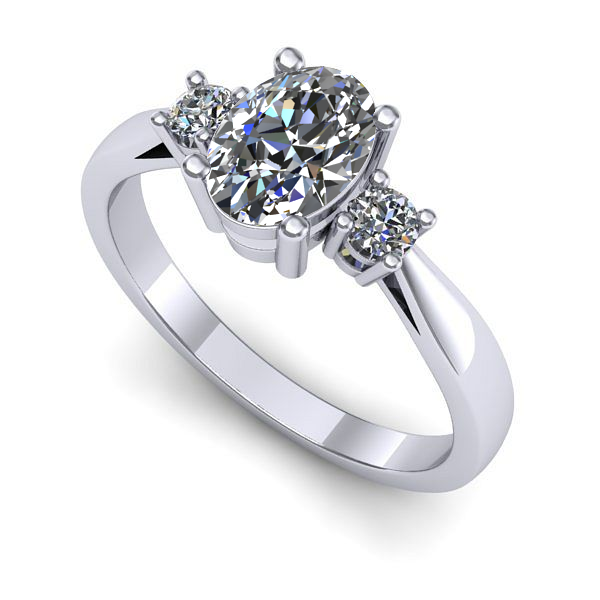 Inel din aur alb cu diamant de laborator