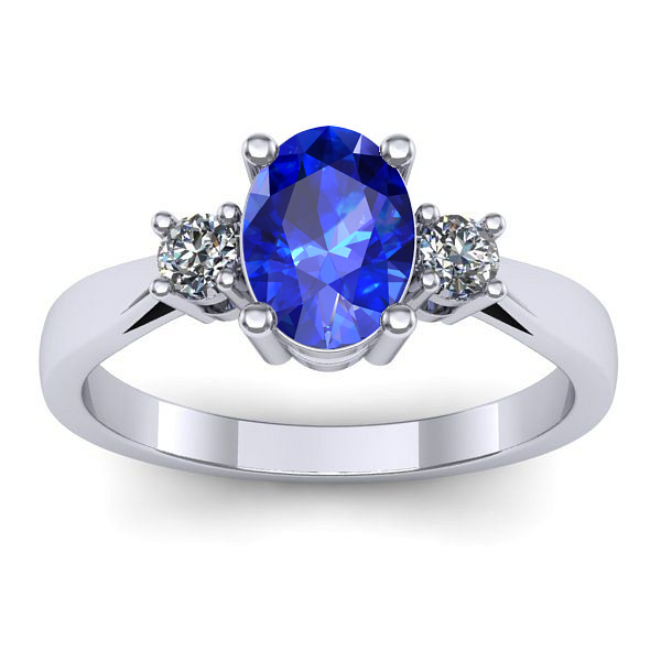 Inel de logodna cu safir oval