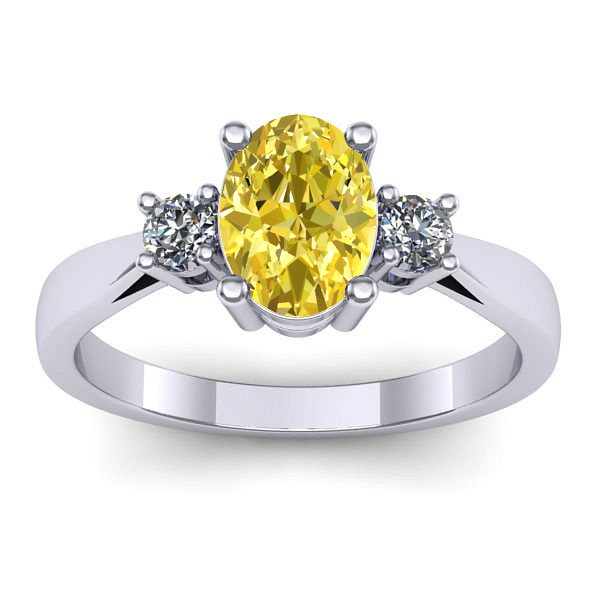 Inel de logodna cu safir galben oval