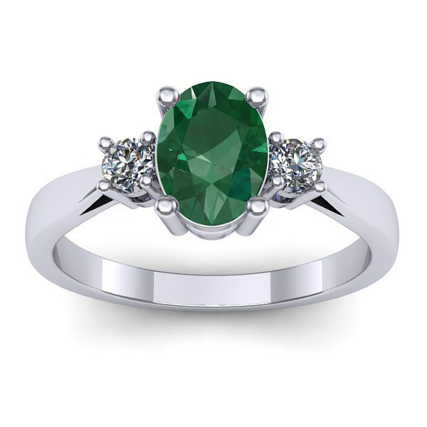 Inel cu smarald oval