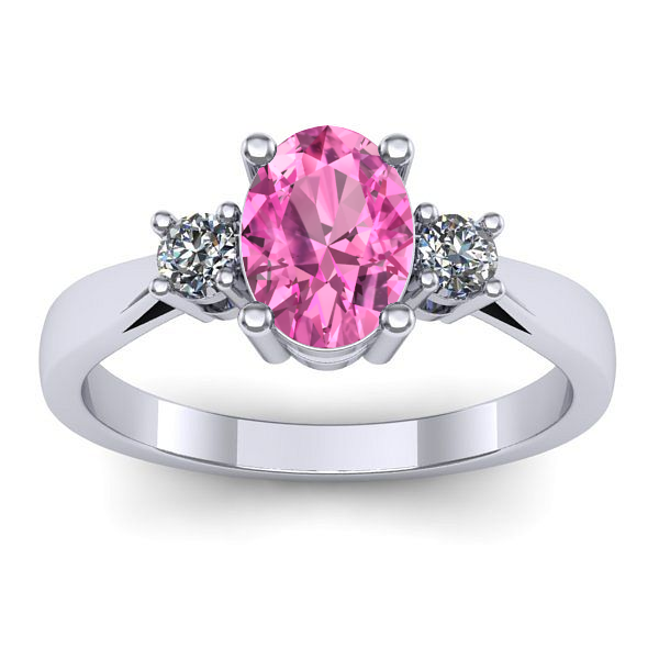 Inel de logodna cu safir roz oval
