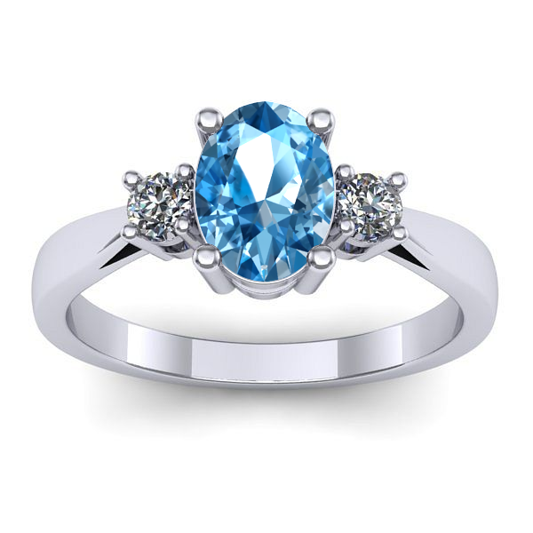 Inel logodna cu topaz blue oval