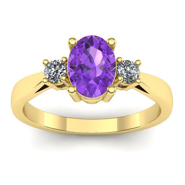 Inel cu ametist oval