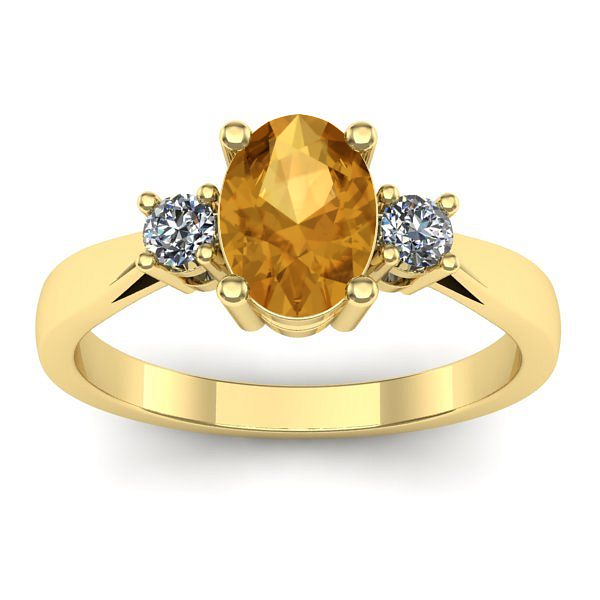 Inel logodna cu citrin oval