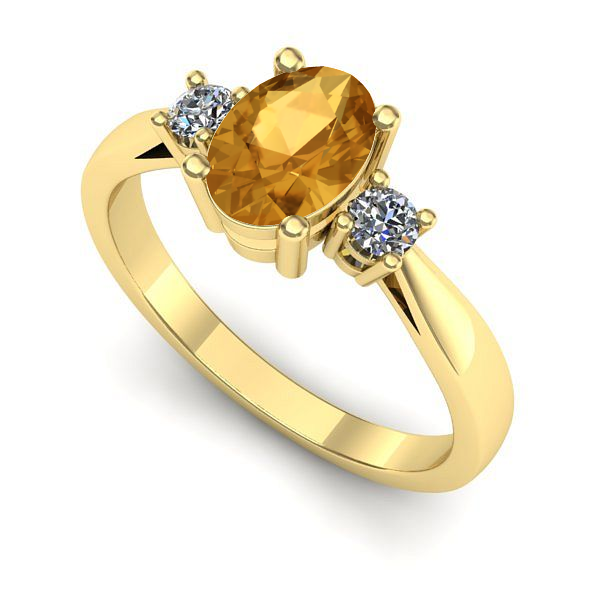 Inel de logodna din aur galben cu citrin