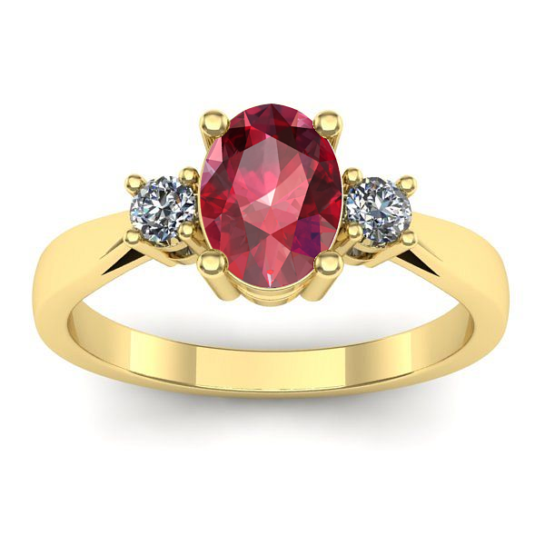 Inel de logodna cu rubin oval