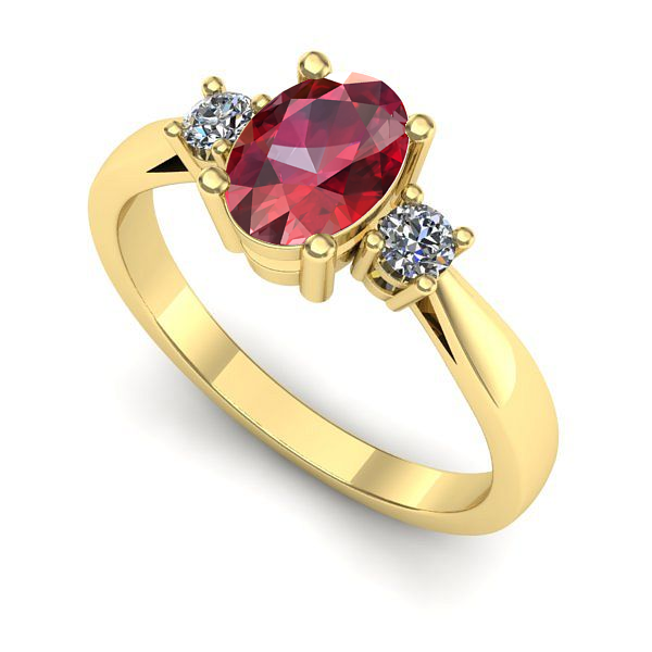 Inel de logodna din aur galben cu rubin