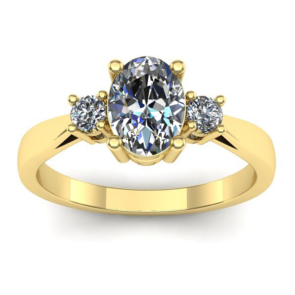 Inel de logodna cu safir alb oval