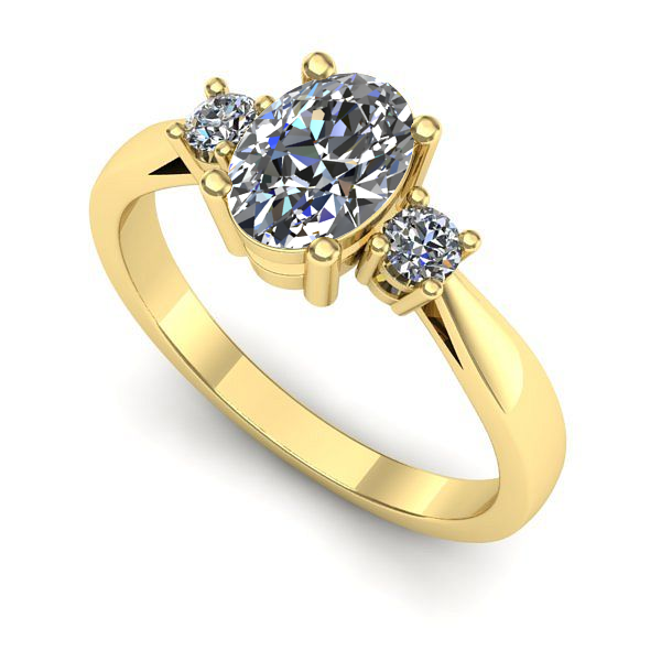 Inel de logodna din aur galben cu diamant de laborator