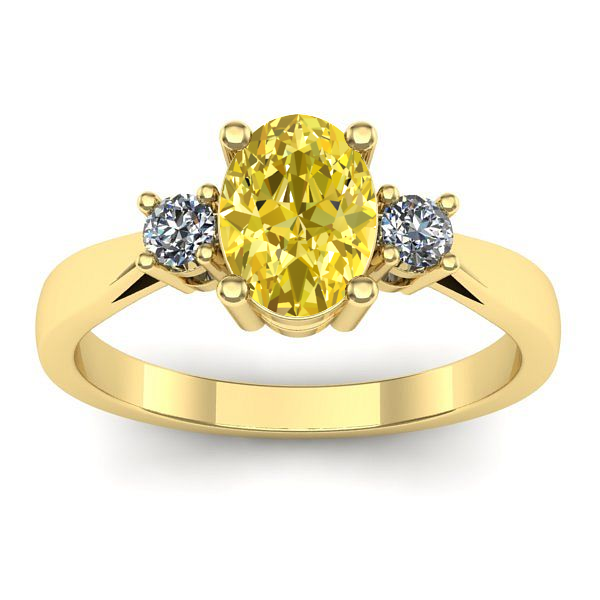 Inel logodna cu safir galben oval