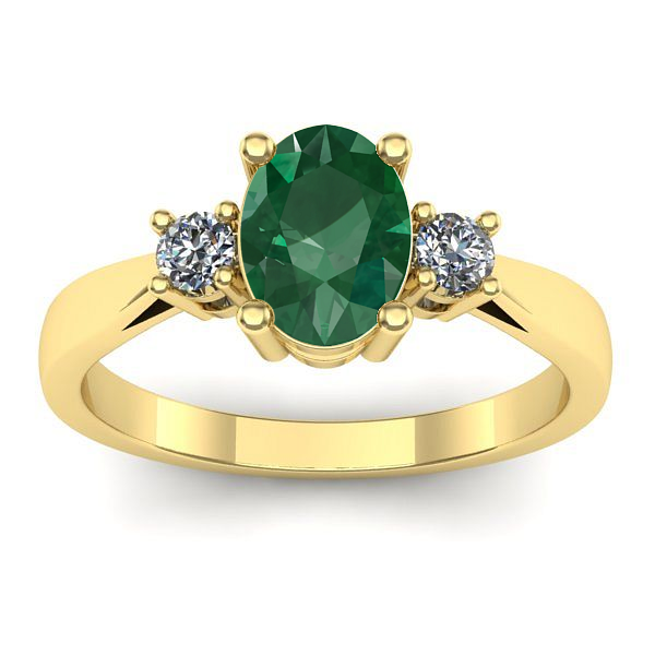 Inel de logodna cu smarald oval