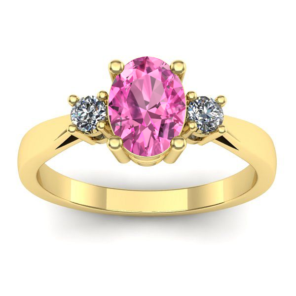 Inel logodna cu safir roz oval