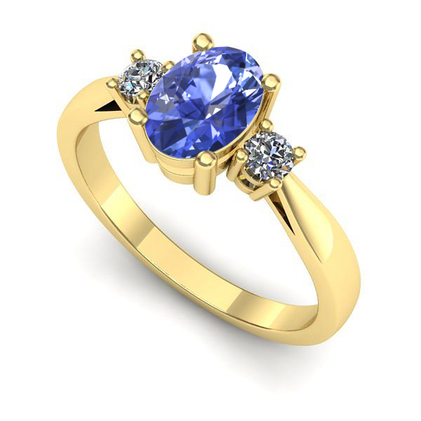 Inel din aur galben cu tanzanit