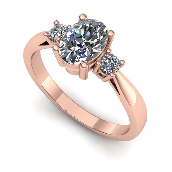 Inel din aur roz cu diamant de laborator