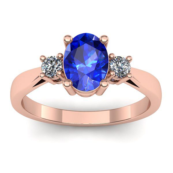 Inel de logodna cu safir oval