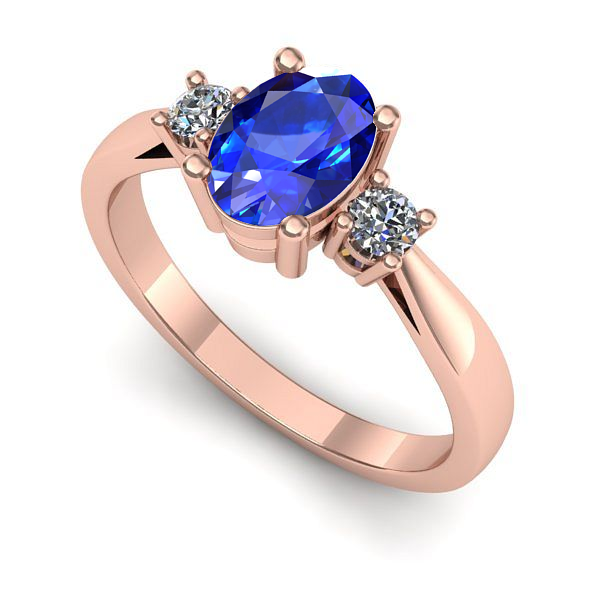 Inel din aur roz cu safir