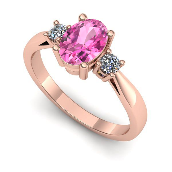 Inel din aur roz cu safir roz