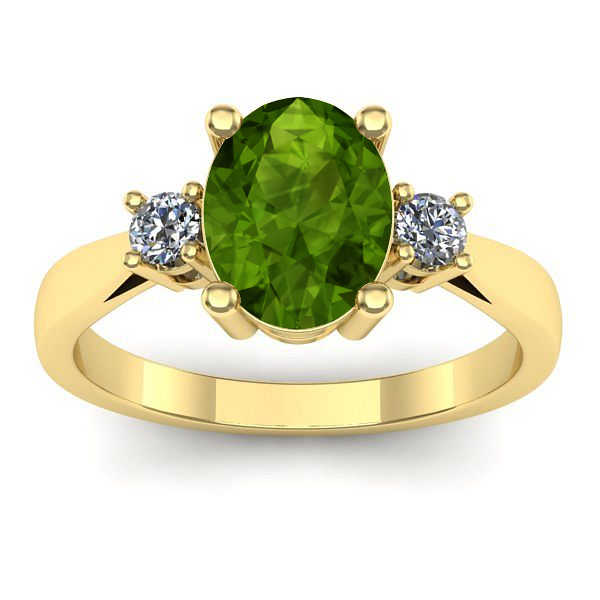 Inel de logodna cu peridot oval
