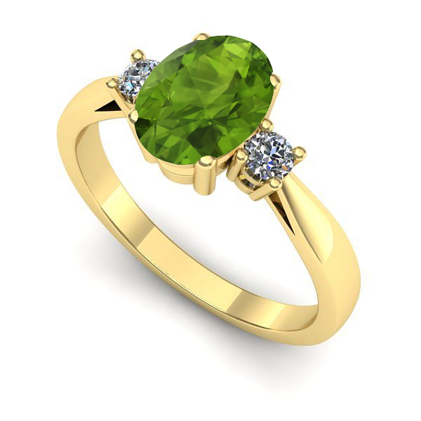 Inel din aur galben cu peridot