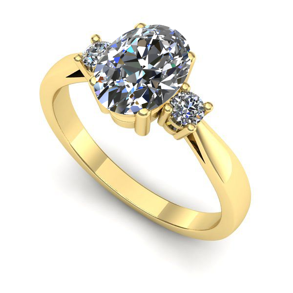 Inel de logodna din aur galben cu diamant de laborator