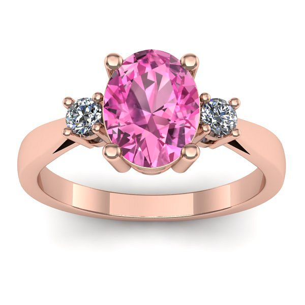 Inel cu safir roz oval