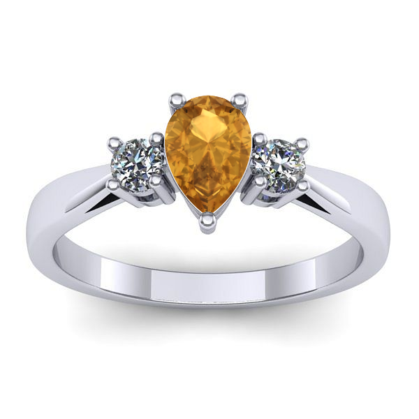Inel de logodna cu citrin lacrima